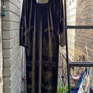 Vintage Green Velvet Renaissance Fair Dress